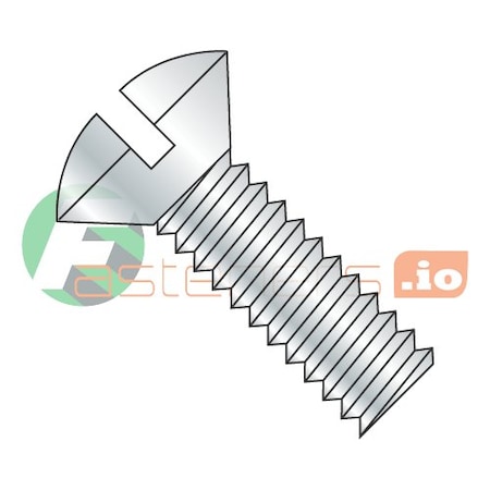 Newport Fasteners #10-24 x 3/4 in Slotted Oval Machine Screw, Zinc Plated Steel, 6000 PK 800260
